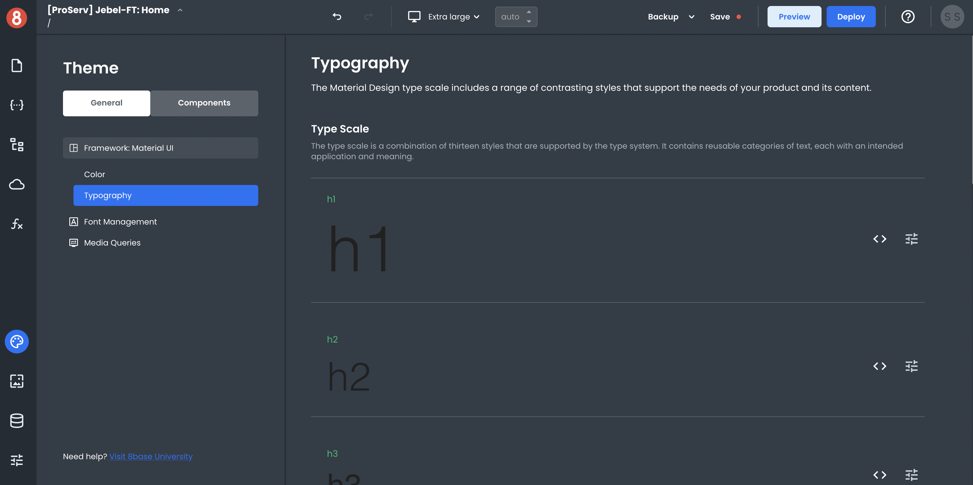 Theme variables in the Theme editor