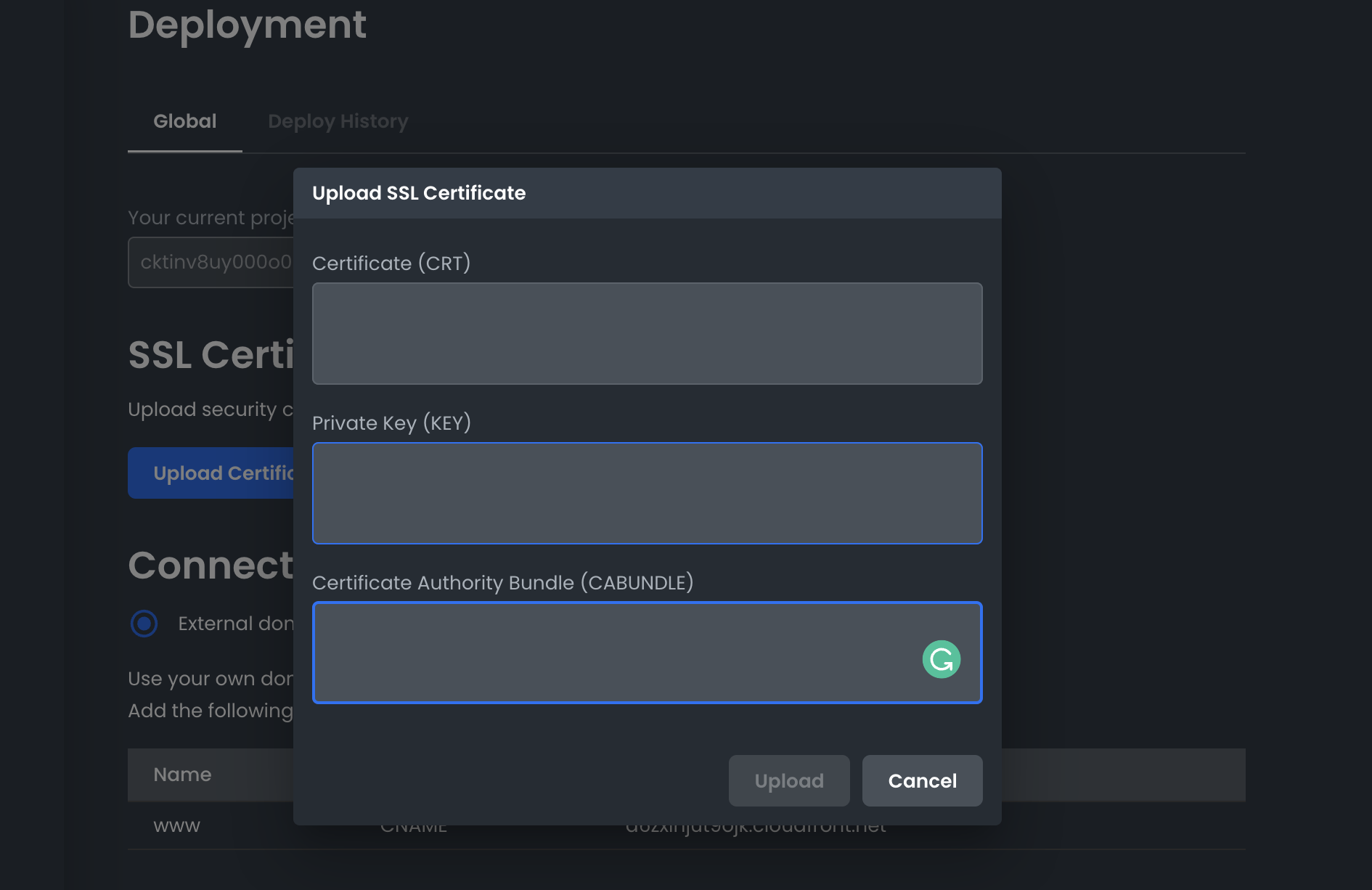 Enabling SSL in deploy settings