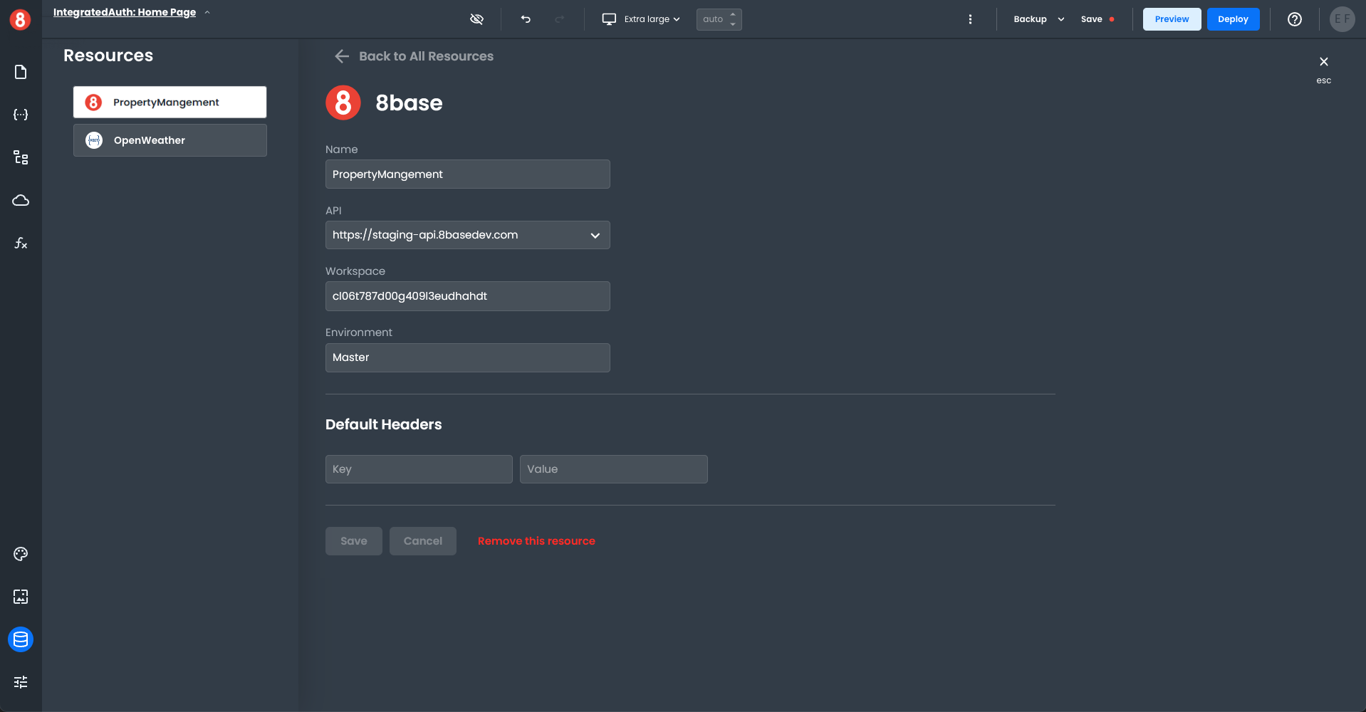 Modifying Resource Connection Properties