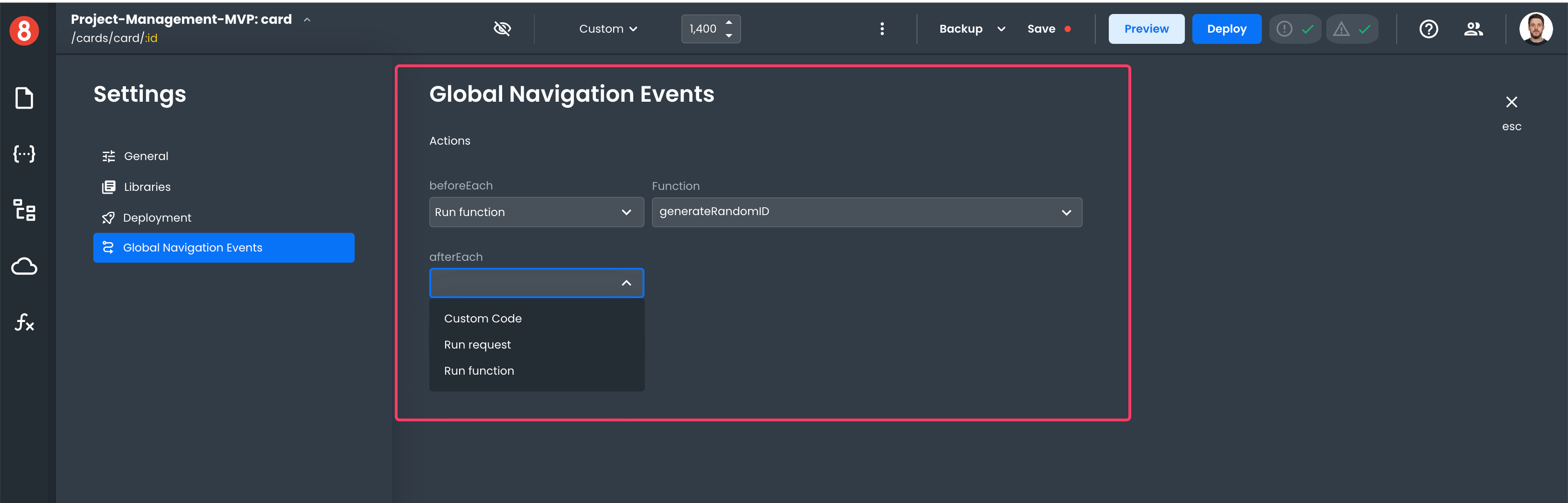 Navigation events