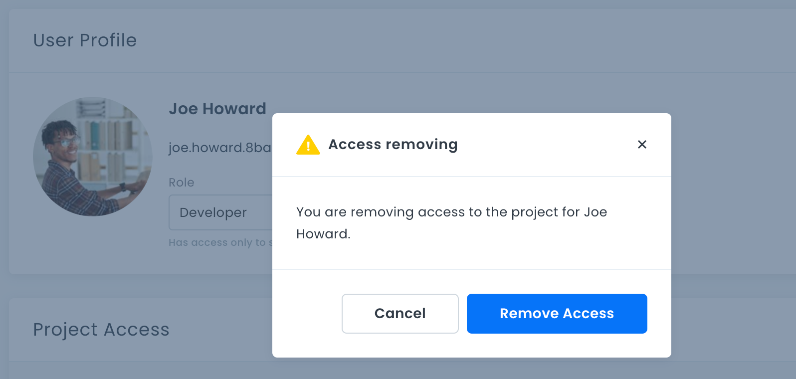 Removing access