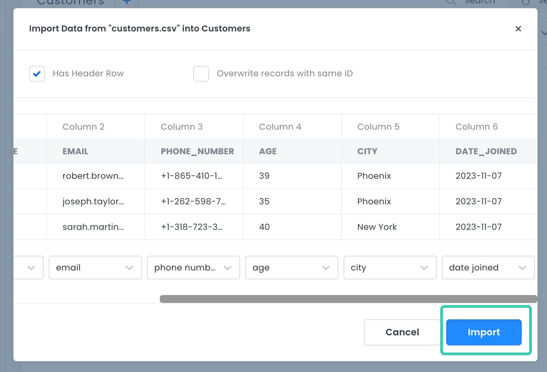 Importing csv files