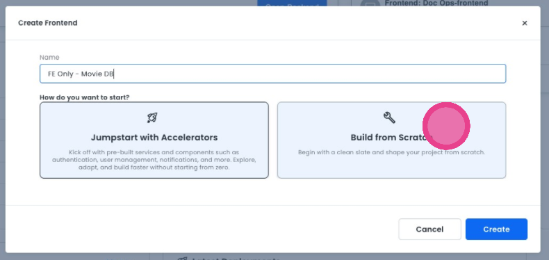 Frontend walkthrough